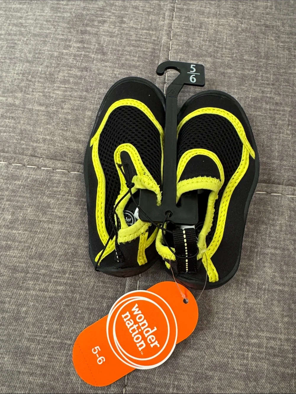wonder nation Kids' Black & Yellow and Olive Green Water Shoes - 5/6 (2 Pairs)